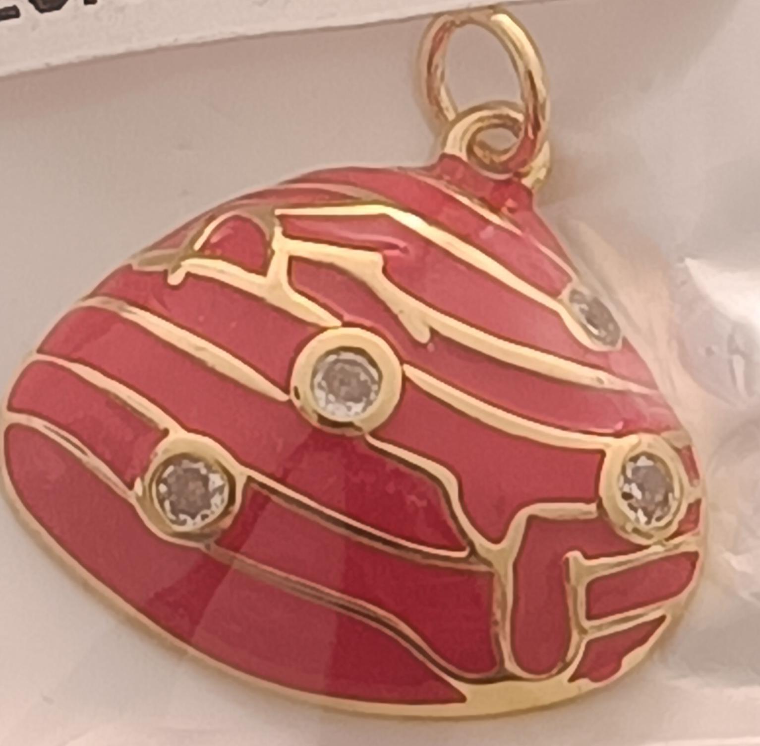 DIJE CONCHA ESMALTADA ROJO