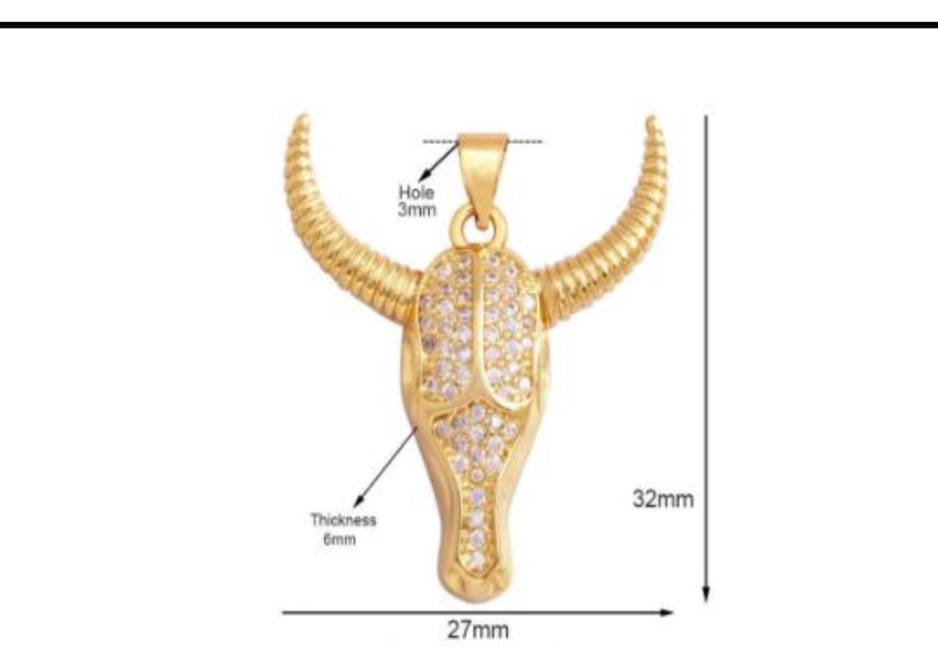 DIJE DE TORO CON ZIRCONIA