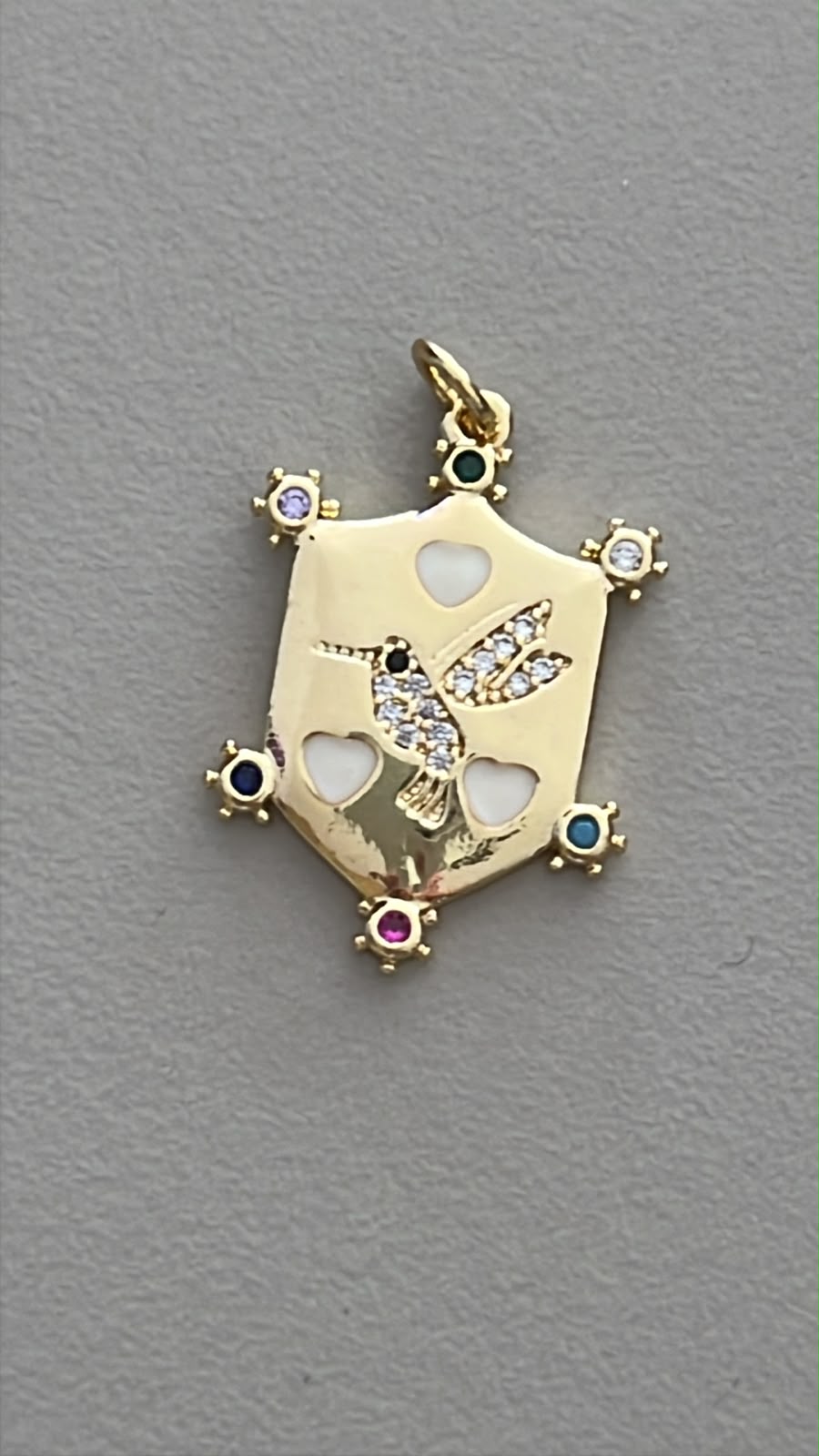 ESCUDO COLIBRÍ ZIRCONIAS 
